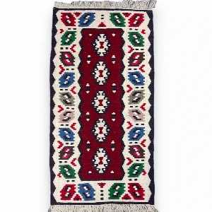 Wool kilim with floral patterns for wall and table handmade