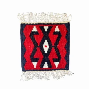 Wool ethno mat handmade 20x20 for wall and table