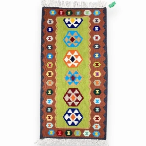 Wool kilim runner handmade 100x50 for wall and table