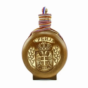 ČUTURA ZA RAKIJU 0.7l, GRB SRBIJE, pljoska za rakiju, buklija