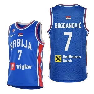 Dečiji plavi dres Bogdanović 7 – košarkaška reprezentacija Srbije Eurobasket 2025