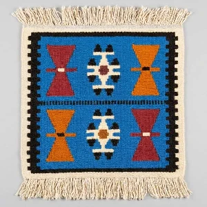 Wool kilim with traditional curkalo motif for wall and table