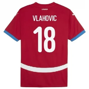 Official red Serbia football jersey Vlahovic 18 Puma