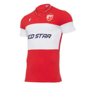 FC RED STAR - MACRON POLO T-SHIRT RED WHITE