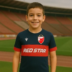 FC RED STAR Macron blue-red children's T-shirt-2020/21.