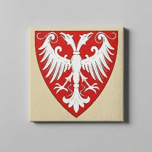 Grb dinastije Nemanjić print na platnu 25x25 cm na blind ramu zidna dekoracija