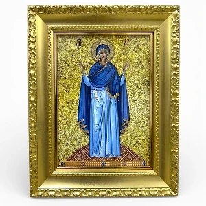 Unbreakable Wall Virgin Mary Icon 24k Gold Plated 41x33cm Orthodox home protector