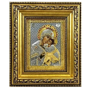 Blessed Virgin Mary 24k Gold Icon - Maica Domnului - Mutter Gottes - Presveta Bogorodica - Orthodox Icon Germany Romania - SerbianShop