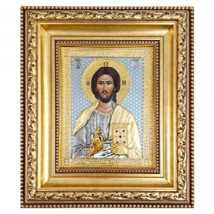 Ikona Isus Hrist 42x36 cm sa 24K zlatom i srebrom