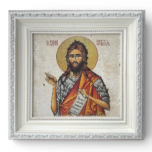 Icon on stone - Saint John the Baptist 30x30 cm