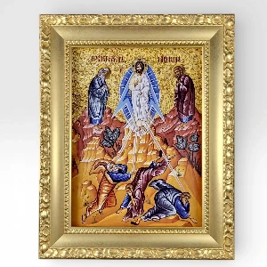 Mounted Orthodox Icon of the Transfiguration of the Lord 41x33 cm with 24k gold