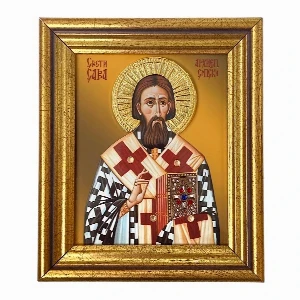 Mala ikona Sveti Sava za radni sto i djake 14x12 cm