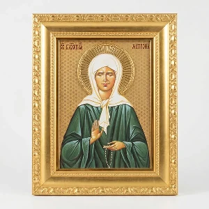 Velika slavska ikona Sveta Matrona Moskovska na drvetu 41x33 cm sa pozlatom