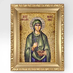 Mounted Orthodox Icon of Saint Petka Trnova 41x33 cm with 24k gold plating
