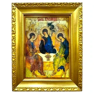 Descent of the Holy Spirit luxury Orthodox icon gold finish religious gift - (41 x 33 cm)