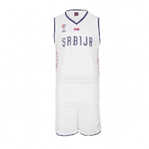 Official white Serbia basketball uniform Paris 2024 Olympics