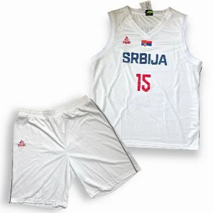 BASKETBALL KIT SERBIA JERSEY AND SHORTS 2021 WHITE