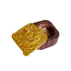 Gold plated incense box luxury iconostasis accessory SerbianShop