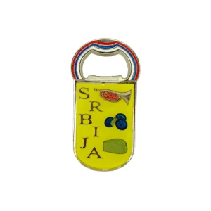 MAGNET BOTTLE OPENER – SIMBOLS OF SERBIA – YELLOW
