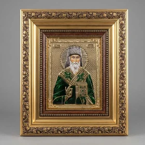 Metalna Ikona Sveti Nektarije Enginski 41x34 cm