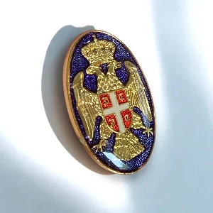 Metalna znacka plavi grb Srbije pin za rever serbianshop