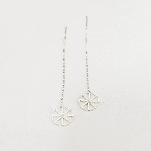 SILVER EARRINGS KOLOVRAT HANGING - SLAVIC MYTHOLOGY