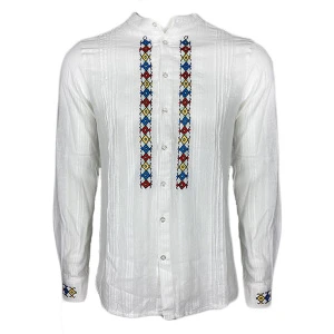 Men's shirt from Sumadija - white, hand-embroidered