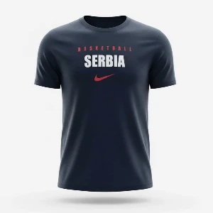 Nike Serbia Basketball T-shirt navy blue cotton