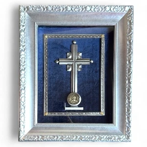 Framed Order of Saint Sava 39x33 cm premium Serbian medal replica display