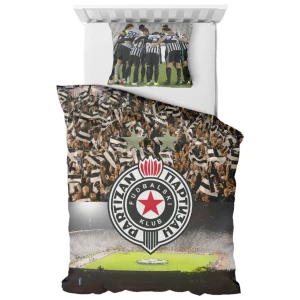 Pamučna posteljina FK Partizan kolor stampa serbianshop