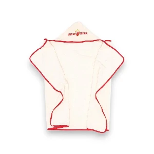 Kids hooded towel FK Crvena Zvezda in beige with embroidered club emblem