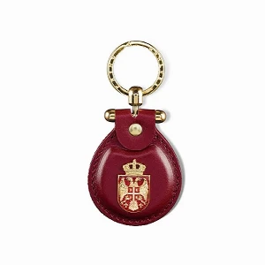 Serbian coat of arms leather pendant