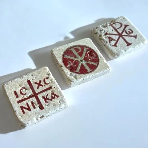 Set of 3 stone magnets - Christianity
