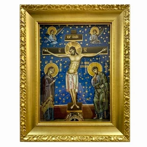 Icon of the Crucifixion of Christ 41x33 cm with 24K gilding