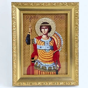 St. George the Great Martyr luxury Orthodox icon gold finish religious gift - 41 x 33 cm