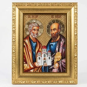 St. Peter and Paul luxury Orthodox icon gold finish religious gift - 41 x 33 cm