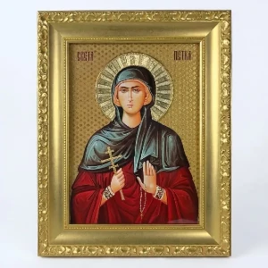 St. Paraskeva luxury Orthodox icon gold finish religious gift - 41 x 33 cm