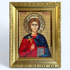 St. Tryphon the Martyr luxury Orthodox icon gold finish religious gift