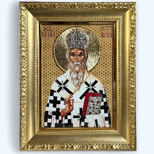 St. Basil of Ostrog wonderworker luxury Orthodox icon gold finish