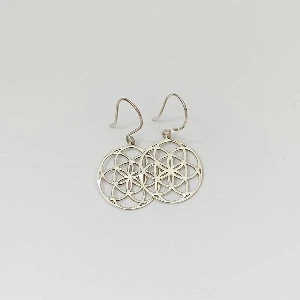 SILVER EARRINGS FLOWER OF LIFE - SLAVIC MYTHOLOGY