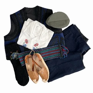 Serbian folk costume for men - whole set with the opans