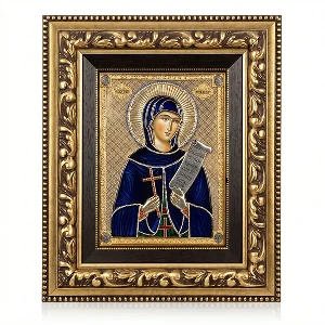 Large metal icon Saint Petka massive wood frame SerbianShop 61 x 52 cm