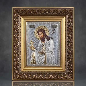 Pravoslavna ikona Sveti Jovan metalna plastika rucni rad - 41 x 34 cm