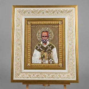 Saint Nicholas Metal Icon 43x37 cm Lux