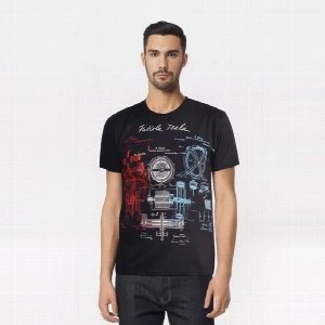 NIKOLA TESLA PATENTS basic, MALE T-SHIRT, black, Tesla Patents