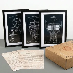 Tesla patents wall decor for office and home