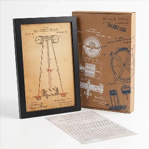 Nikola Tesla patents graphic in luxury box souvenir SerbianShop
