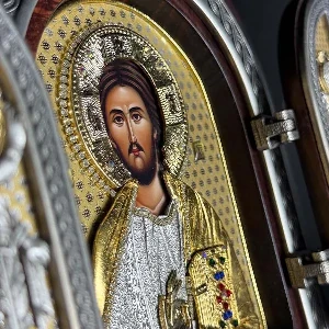 Christ the Savior folding wooden icon for home protection and prayer