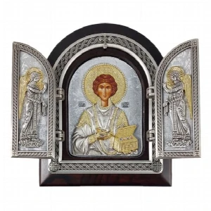 SAINT PANTELEYMON TRIPTYCH 22x18 cm - wooden, gilded