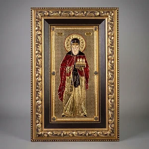 Velika pozlacena ikona Sveti Dimitrije Basarbovski 80x60 serbianshop